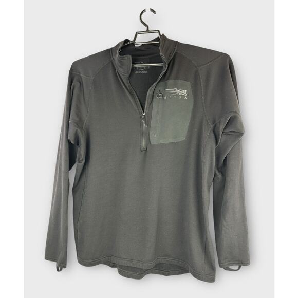 Sitka Gear Core Midweight Zip-T Fleece Half Zip Chest Pocket Black Men's Size XL - Picture 7 of 12